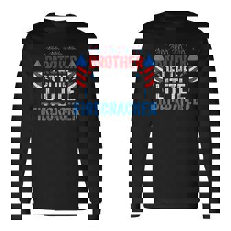 4th Of July Birthday Brother Of The Little Firecracker Long Sleeve T-Shirt - Monsterry