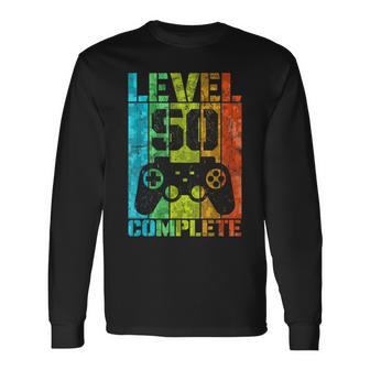 50Th Birthday Man Gamer Level Complete 50 Years Langarmshirts - Geschenkecke