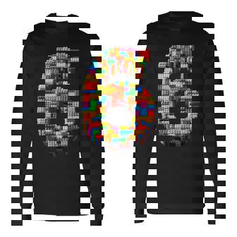 6 Year Old Blocks Building Master Builder 6Th Birthday Boy Long Sleeve T-Shirt | Seseable UK