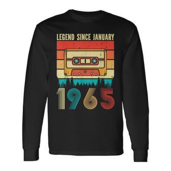 60 Years Old Legend Since January 1965 60Th Birthday Langarmshirts - Geschenkecke