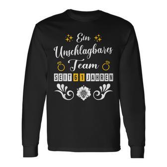 61 Jahre Ehe Ulmenhochzeit Hochzeitstag Ehemann Partnerlook Langarmshirts - Geschenkecke