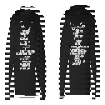 7 Years Old Rockin' Since 2017 Vintage Rock On Hand Horns Long Sleeve T-Shirt - Monsterry