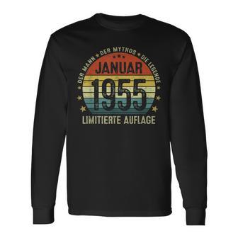 70Th Birthday January 1955 Man Myth Legend Langarmshirts - Geschenkecke