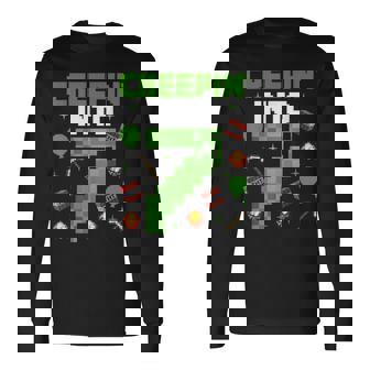 7Th Birthday Gamer Pixel Creepin’ Into 7 Video Game Party Long Sleeve T-Shirt | Mazezy