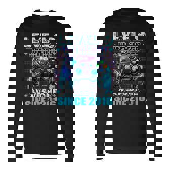 9Th Birthday Boy Level 9 Gamer 9 Year Video Game Party Long Sleeve T-Shirt | Mazezy