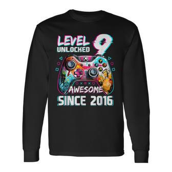 9Th Birthdayideo Game Level 9 Unlockedideo Player Boys Langarmshirts - Geschenkecke