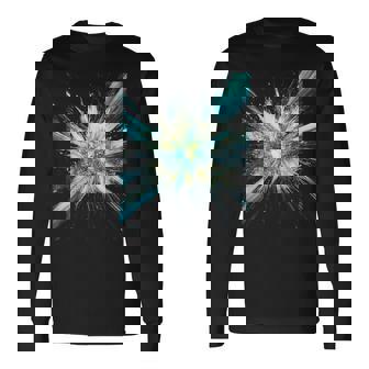 Abstract Space Explosion Art Vibrant Cosmic Burst Supernova Long Sleeve T-Shirt - Monsterry