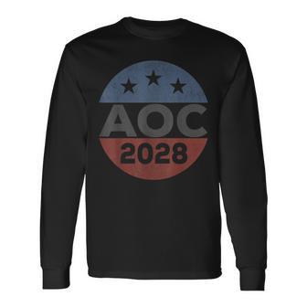 Alejandría 2028 Retro AOcasio Cortez Para Presidente 2028 Camiseta de manga larga - Regaloses