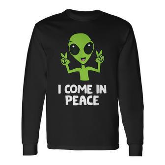 Alien I Come In Peace Space Rave Edm Music Alien Langarmshirts - Geschenkecke