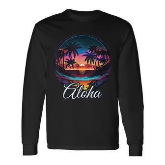 Aloha Hawaii The Hawaiian Island Palm Beach Maui Kauai Langarmshirts - Geschenkecke