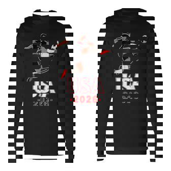 American Flag Soccer Apparel Cup Soccer 2026 Long Sleeve T-Shirt - Monsterry