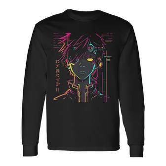 Anime Manga Motif Colourful Illustration Anime Langarmshirts - Geschenkecke