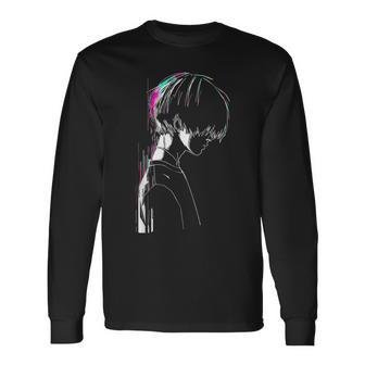 Anime Manga Motif Pixel Illustration Anime Langarmshirts - Geschenkecke