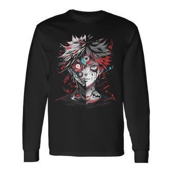 Anime Manga Motif Red Eyes Illustration Anime Langarmshirts - Geschenkecke