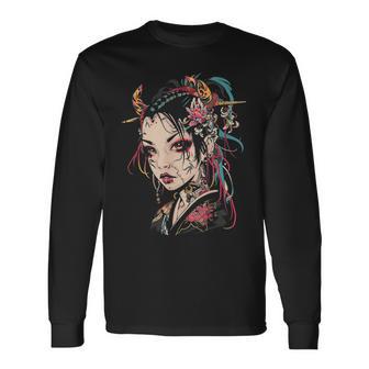 Anime Manga Motif Tatouage Illustration Anime T-shirt à manches longues - Cadeauxyz