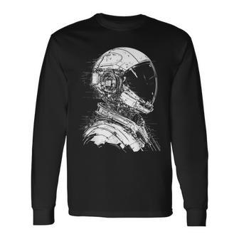 Astronaut Musik Kopfhörer Grafik Illustration Astronaut Langarmshirts - Geschenkecke