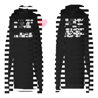 Auggies I Love My Auggie Dog Owner Heart Long Sleeve T-Shirt - Monsterry