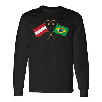 Austria Flag Brazilian Flag Austria Brazil Langarmshirts - Geschenkecke