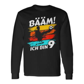 Bääm Ich Bin 9 Geburtstag Junge 9 Jahre Fussball Geschenk Langarmshirts - Geschenkecke