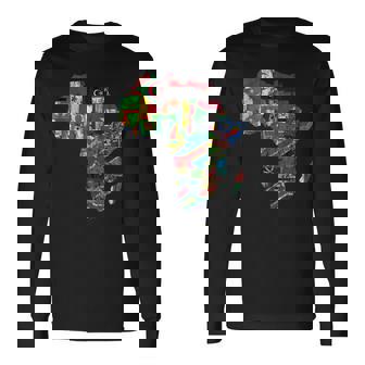 Banderas Africanas Silueta Africana Mapa De África Orgullo Africano Sin Mangas Camiseta de manga larga - Regaloses