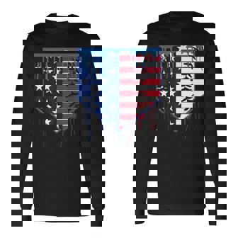 Baseball Drip Boys Ice Cream Patriotic American Flag Long Sleeve T-Shirt - Thegiftio UK
