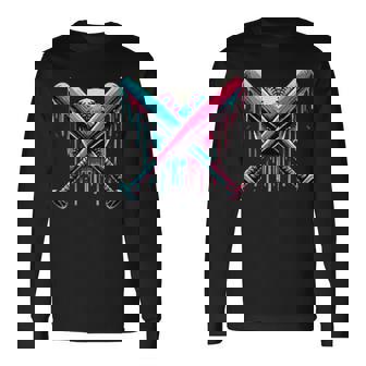 Baseball Drip For Boys Ice Cream Drip Youth Boys Baseball Long Sleeve T-Shirt | Mazezy
