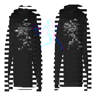 Baseball Player Drip Ice Cream Boys & Cool Baseball Long Sleeve T-Shirt - Thegiftio UK