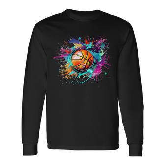 Basketball Sport Splash Basketball Spieler Sport Langarmshirts - Geschenkecke