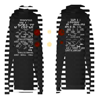 Basketball Things I Do In My Spare Time Bball Player Sports Long Sleeve T-Shirt | Seseable CA