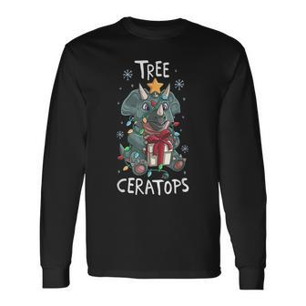 Baum Ceratops Nettes Triceratops-Dinosaurier-Weihnachten Langarmshirts - Geschenkecke