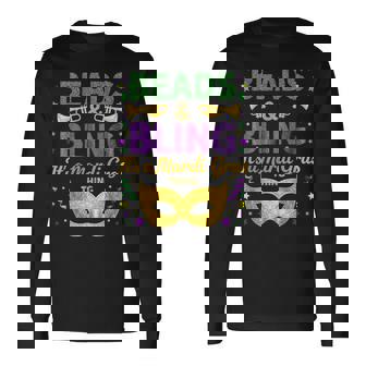 Beads And Bling Its A Mardi Gras Thing Long Sleeve T-Shirt | Seseable CA