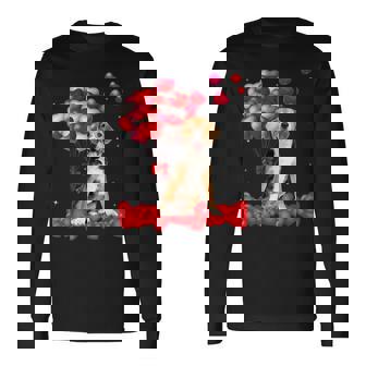 Beagle Valentine's Day Outfit Heart Dog Lover Long Sleeve T-Shirt - Monsterry