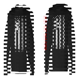 Best Cat Dad Ever American Flag Patriotic Cat Daddy Long Sleeve T-Shirt - Monsterry