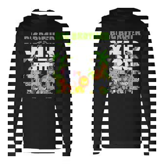 Big Brother Of The Wild One Zoo Birthday Safari Animal Long Sleeve T-Shirt - Monsterry