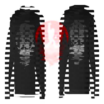 Bigfoot Heart Valentines Day Boys Love Sasquatch Long Sleeve T-Shirt - Monsterry
