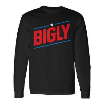 BIGLY Baby Blu Pink Navy Asphalt Long Sleeve T-Shirt - Monsterry