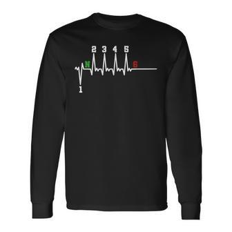 Biker Saying Motorcycle 1N23456 Ecg Heartbeat Motorcycle Biker Langarmshirts - Geschenkecke