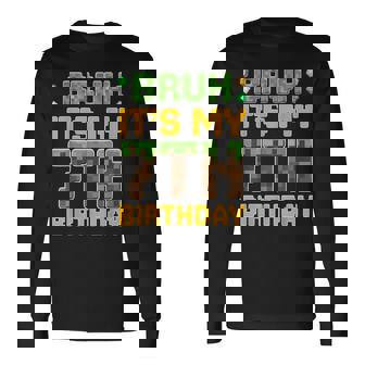 Birthday Boy Bruh It's My 7Th Birthday Gamer Pixel Number Long Sleeve T-Shirt | Seseable UK