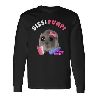 Bissi Pumpi Sad Hamster Cute Hamstie Memes Hamster Langarmshirts - Geschenkecke