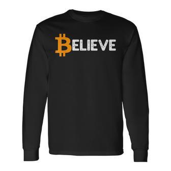 Bitcoin Logo Believeintage Btc Cryptocurrency Trader Langarmshirts - Geschenkecke