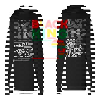 Black King The Most Powerful Game Black History Month Mens Long Sleeve T-Shirt - Thegiftio