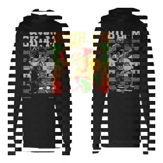 I Am Black History Dabbing Afro Boy Black History Month Long Sleeve T-Shirt | Mazezy