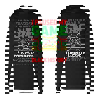 Black History Month Gamer African American Pride Boys Men Long Sleeve T-Shirt - Thegiftio UK