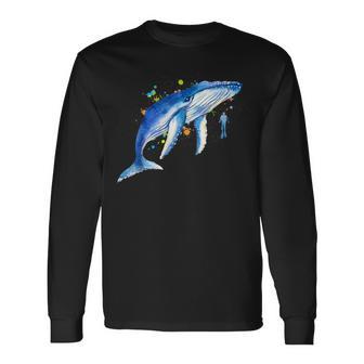 Blue Whale Diver Whale Langarmshirts - Geschenkecke