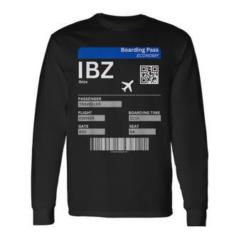 Boarding Pass Ibiza Ibz Flight Ticket Ibiza Langarmshirts - Geschenkecke