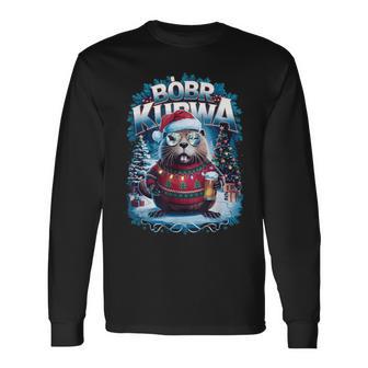 Bóbr Christmas Jumper Christmas Bieber Kurwa Costume Bobr Langarmshirts - Geschenkecke