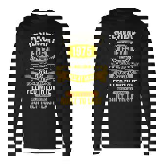 Born In February 1975 Vintage February 1975 Birthday Long Sleeve T-Shirt | Mazezy
