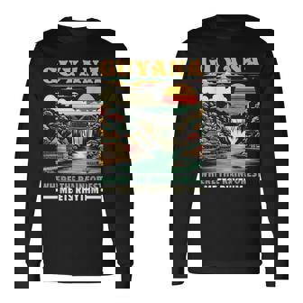 Born In Guyana Flag Travel Country Guyanese Pride Long Sleeve T-Shirt - Thegiftio UK