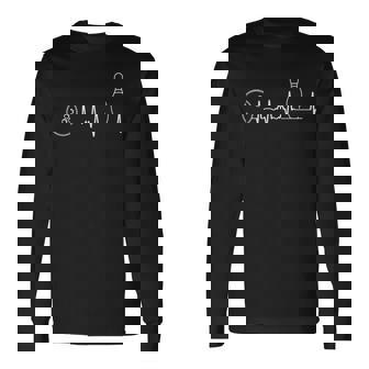 Bowling Heartbeat Graphic Bowling Team Coach Long Sleeve T-Shirt - Monsterry