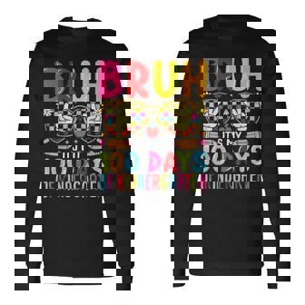 Bruh It's My 100 Days Of Kindergarten100th Day Of School Boy Long Sleeve T-Shirt - Seseable